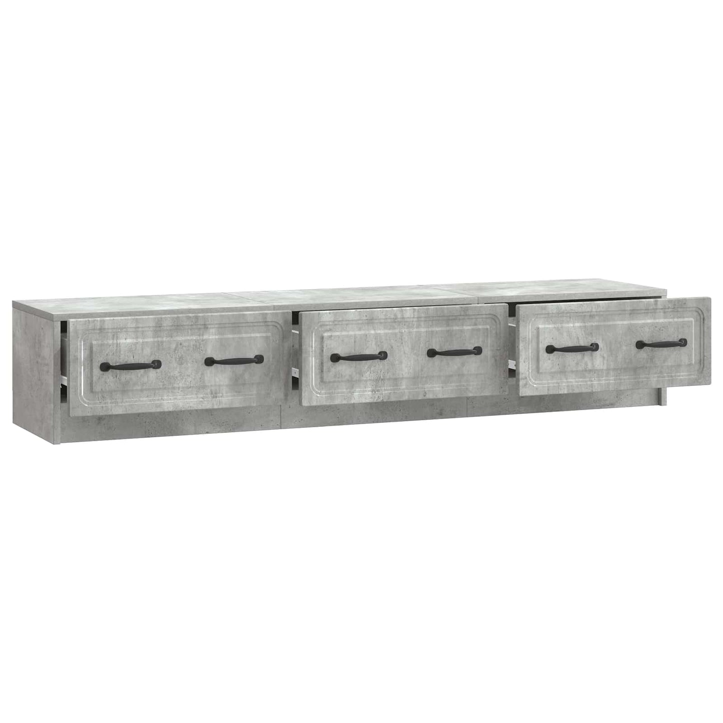 TV-kast met lade Betongrijs 147 x 34,5 x 27 cm Bewerkt hout