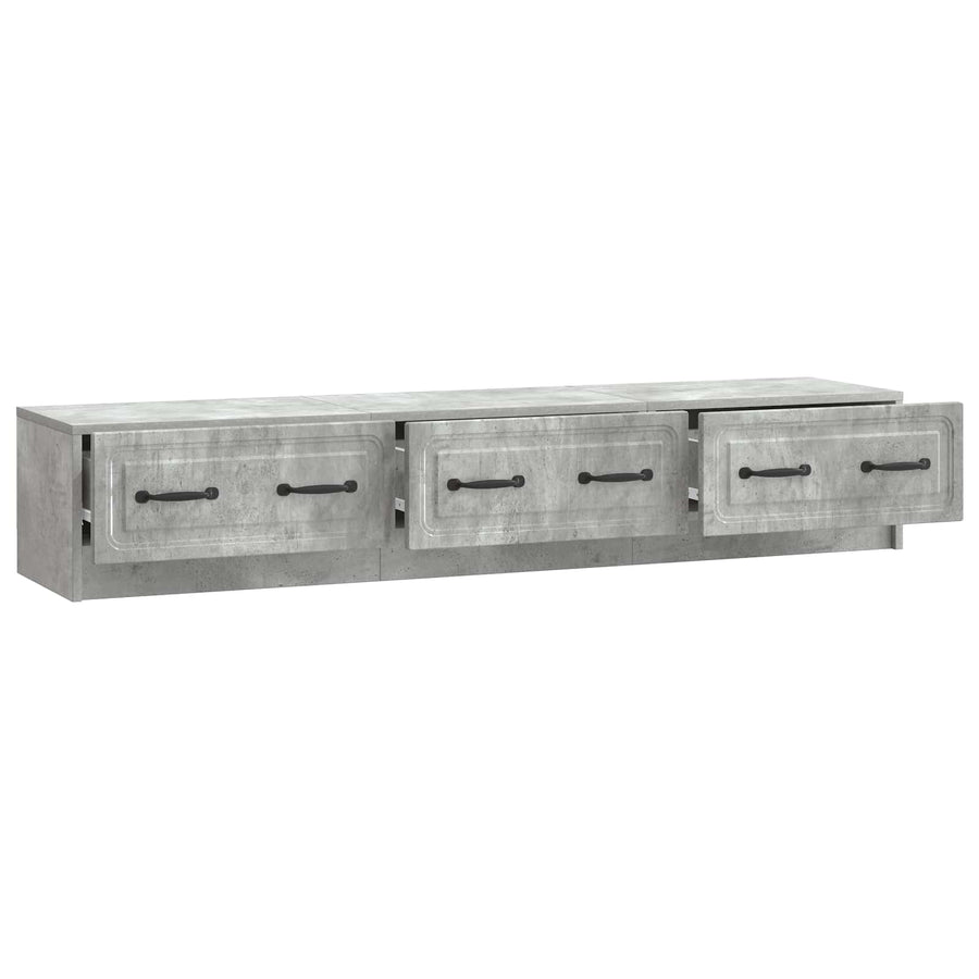 TV-kast met lade Betongrijs 147 x 34,5 x 27 cm Bewerkt hout