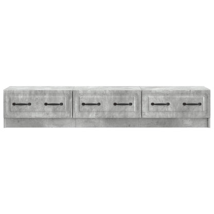 TV-kast met lade Betongrijs 147 x 34,5 x 27 cm Bewerkt hout