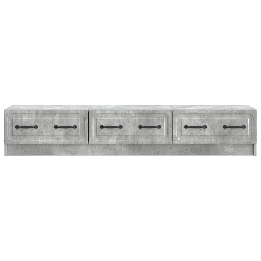 TV-kast met lade Betongrijs 147 x 34,5 x 27 cm Bewerkt hout