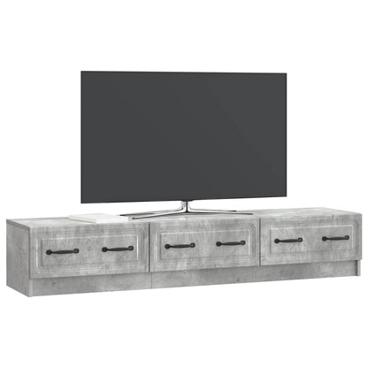 TV-kast met lade Betongrijs 147 x 34,5 x 27 cm Bewerkt hout