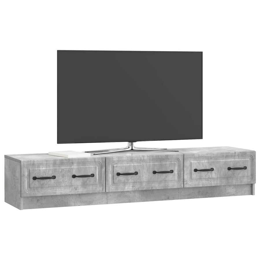 TV-kast met lade Betongrijs 147 x 34,5 x 27 cm Bewerkt hout