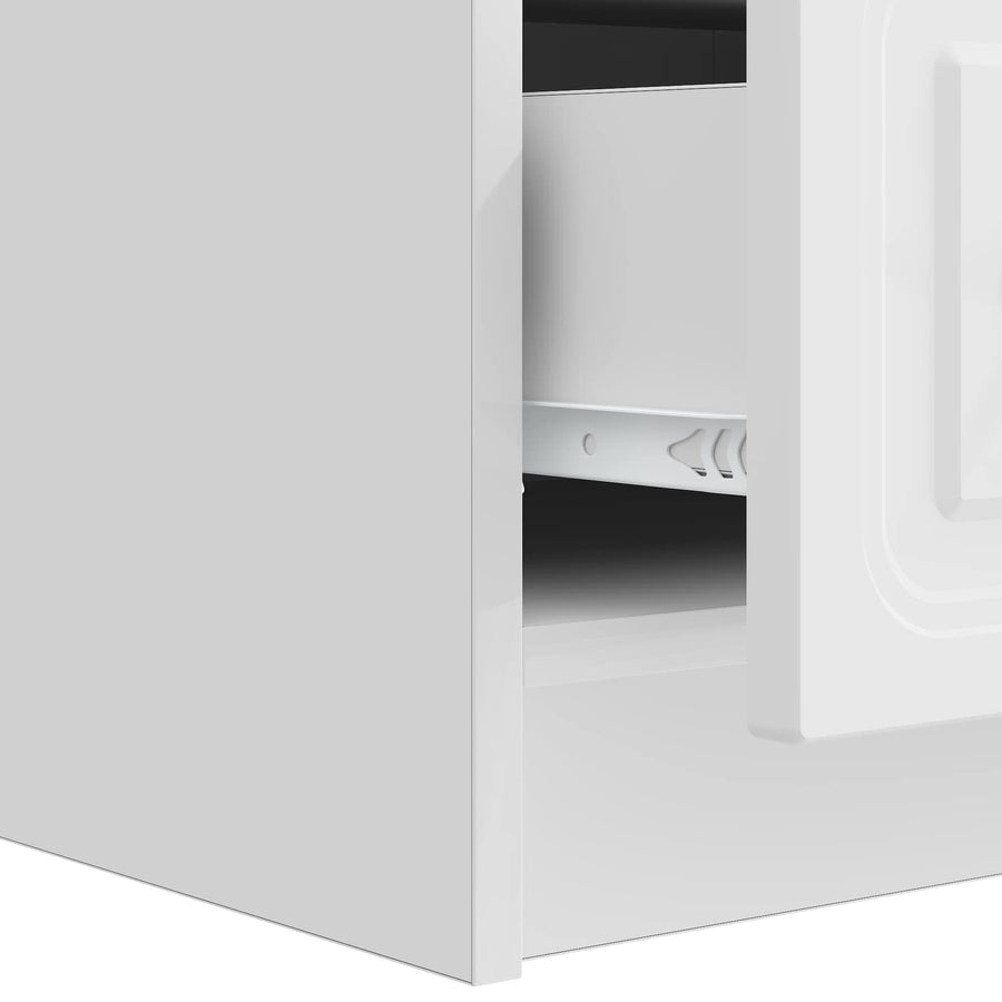 TV-kast met lade Hoogglans Wit 147 x 34,5 x 27 cm Bewerkt hout