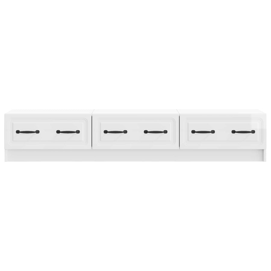 TV-kast met lade Hoogglans Wit 147 x 34,5 x 27 cm Bewerkt hout