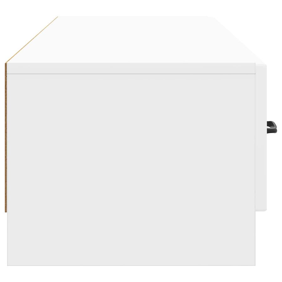 TV-kast met lade Hoogglans Wit 147 x 34,5 x 27 cm Bewerkt hout
