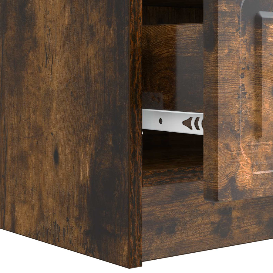 TV-kast met lade Gerookt eiken 147 x 34,5 x 27 cm Bewerkt hout