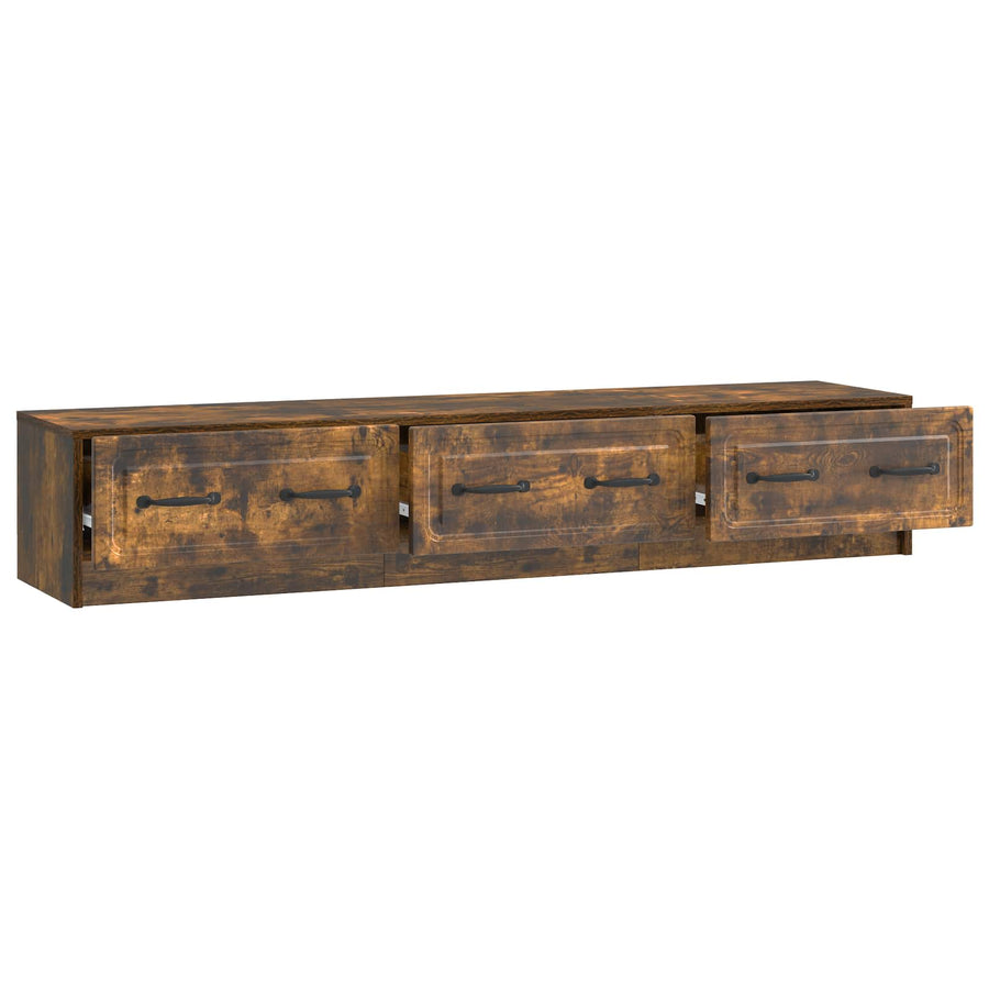 TV-kast met lade Gerookt eiken 147 x 34,5 x 27 cm Bewerkt hout