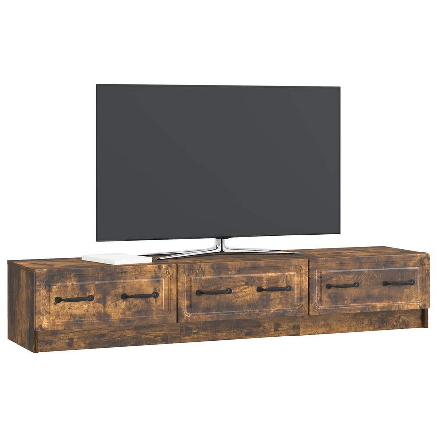 TV-kast met lade Gerookt eiken 147 x 34,5 x 27 cm Bewerkt hout