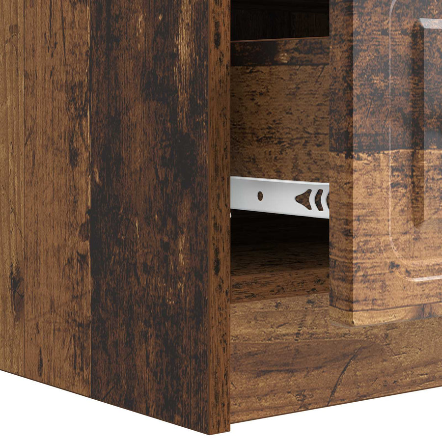 TV-kast met lade Oud hout 147 x 34,5 x 27 cm Bewerkt hout