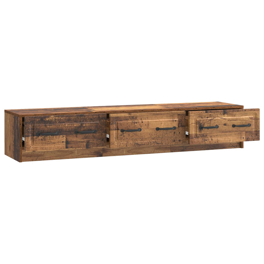 TV-kast met lade Oud hout 147 x 34,5 x 27 cm Bewerkt hout