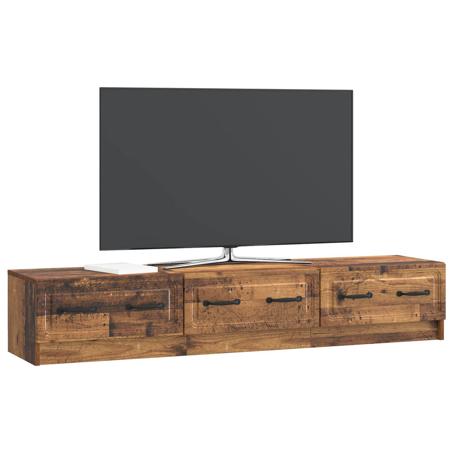 TV-kast met lade Oud hout 147 x 34,5 x 27 cm Bewerkt hout