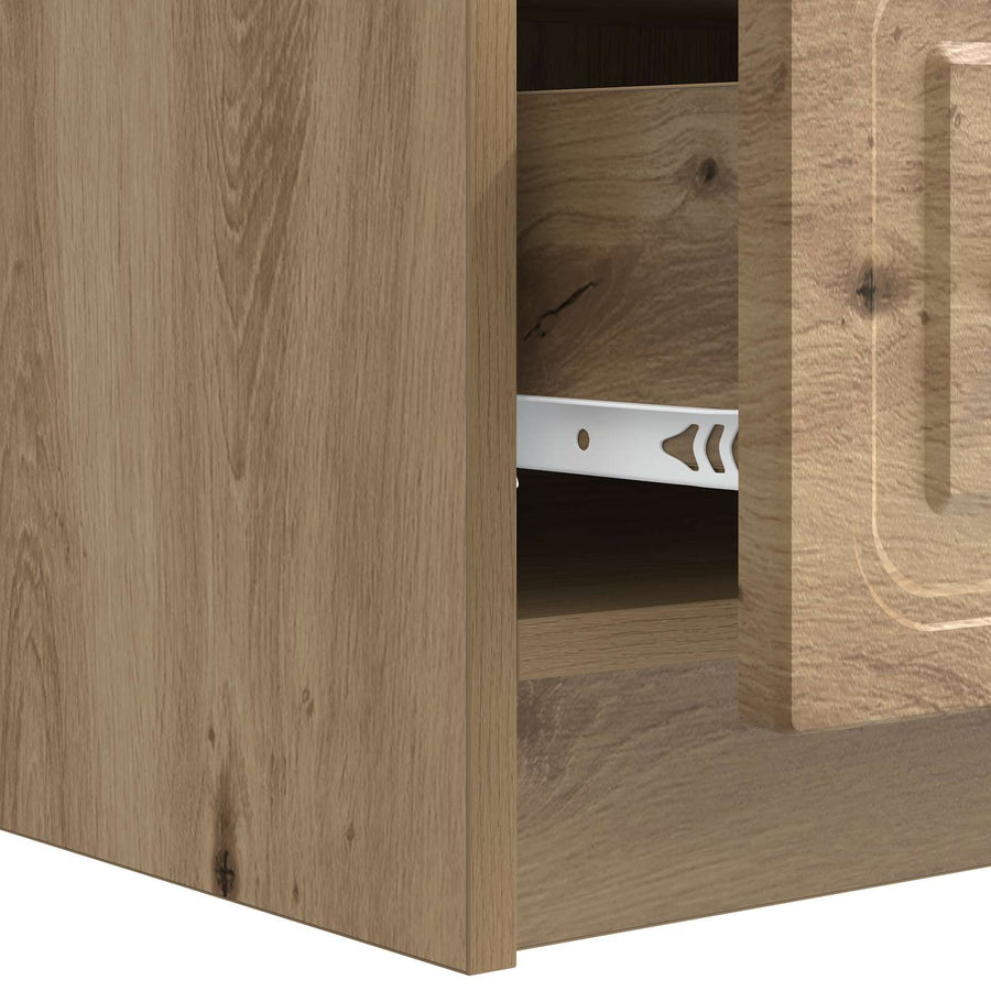 TV-kast Artisanaal eiken 147 x 34,5 x 27 cm Bewerkt hout