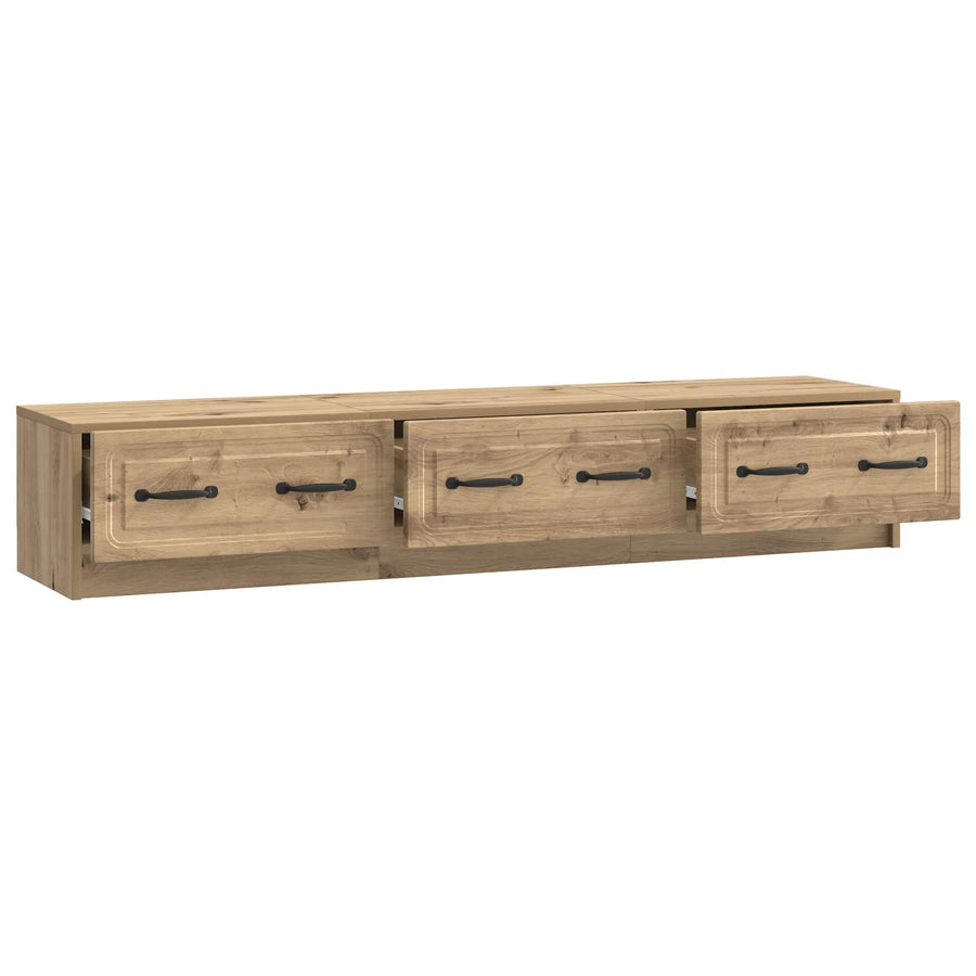 TV-kast Artisanaal eiken 147 x 34,5 x 27 cm Bewerkt hout
