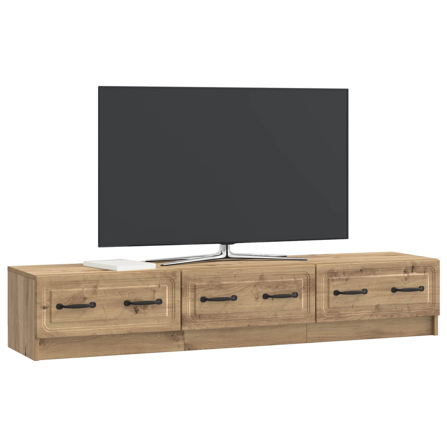 TV-kast Artisanaal eiken 147 x 34,5 x 27 cm Bewerkt hout