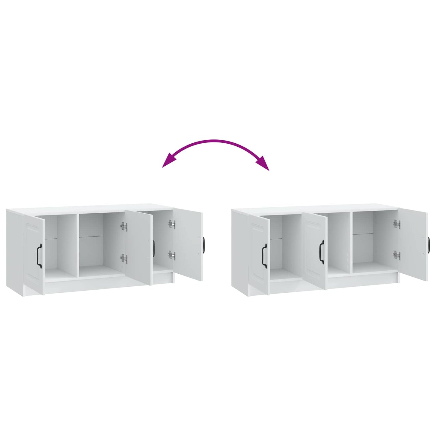 TV-kast Wit 99 x 34,5 x 47 cm Bewerkt hout
