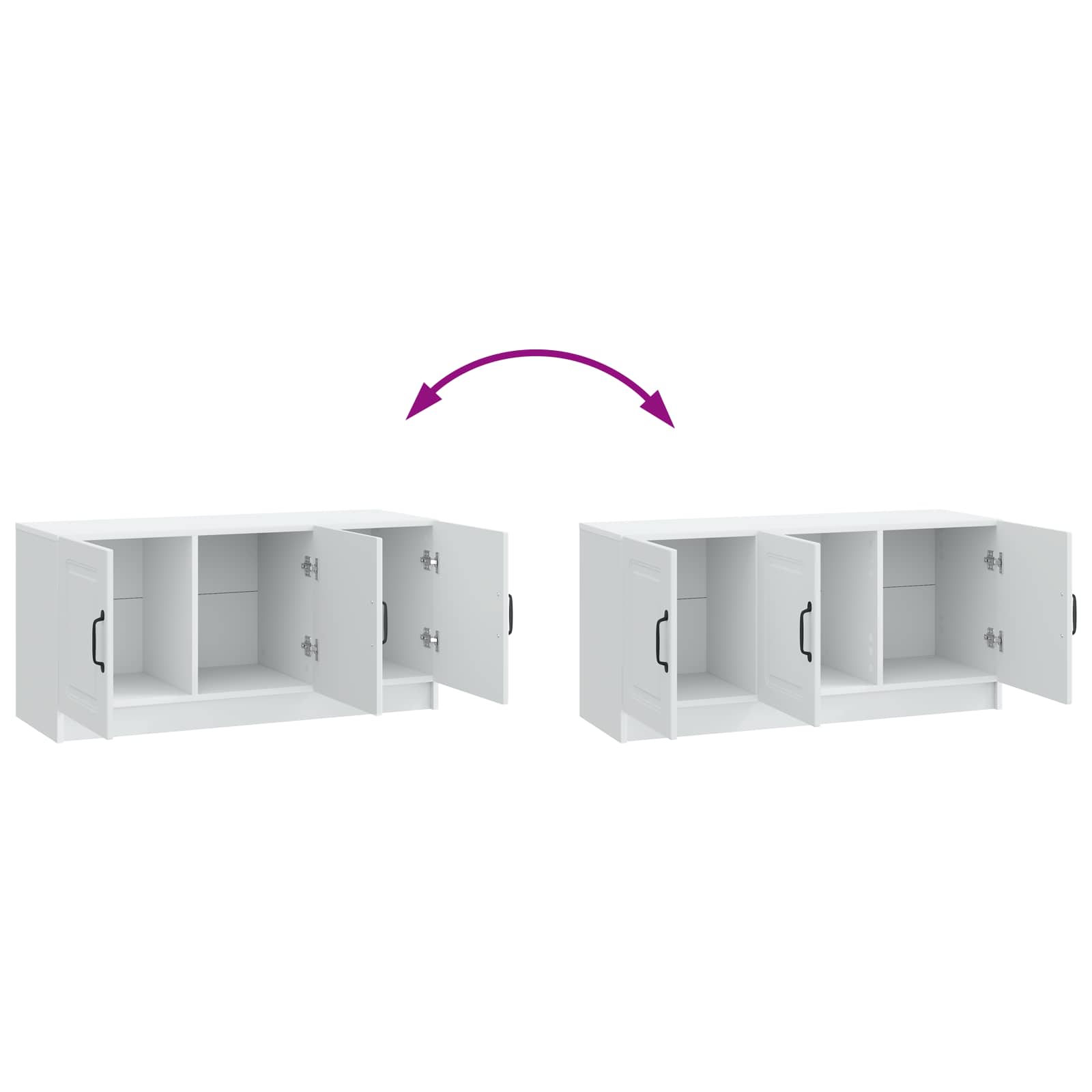 TV-kast Wit 99 x 34,5 x 47 cm Bewerkt hout