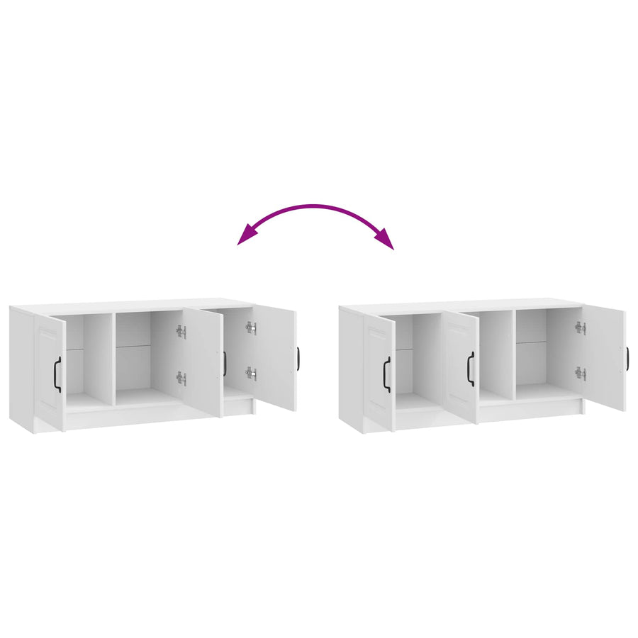 TV-kast Hoogglans Wit 99 x 34,5 x 47 cm Bewerkt hout