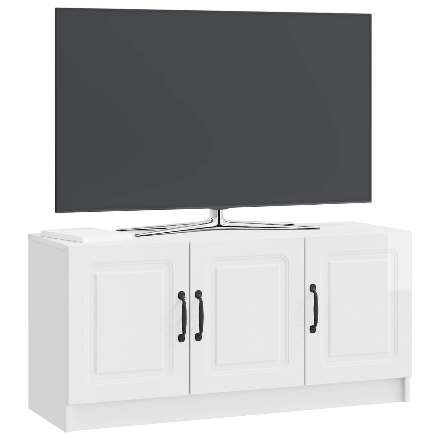 TV-kast Hoogglans Wit 99 x 34,5 x 47 cm Bewerkt hout