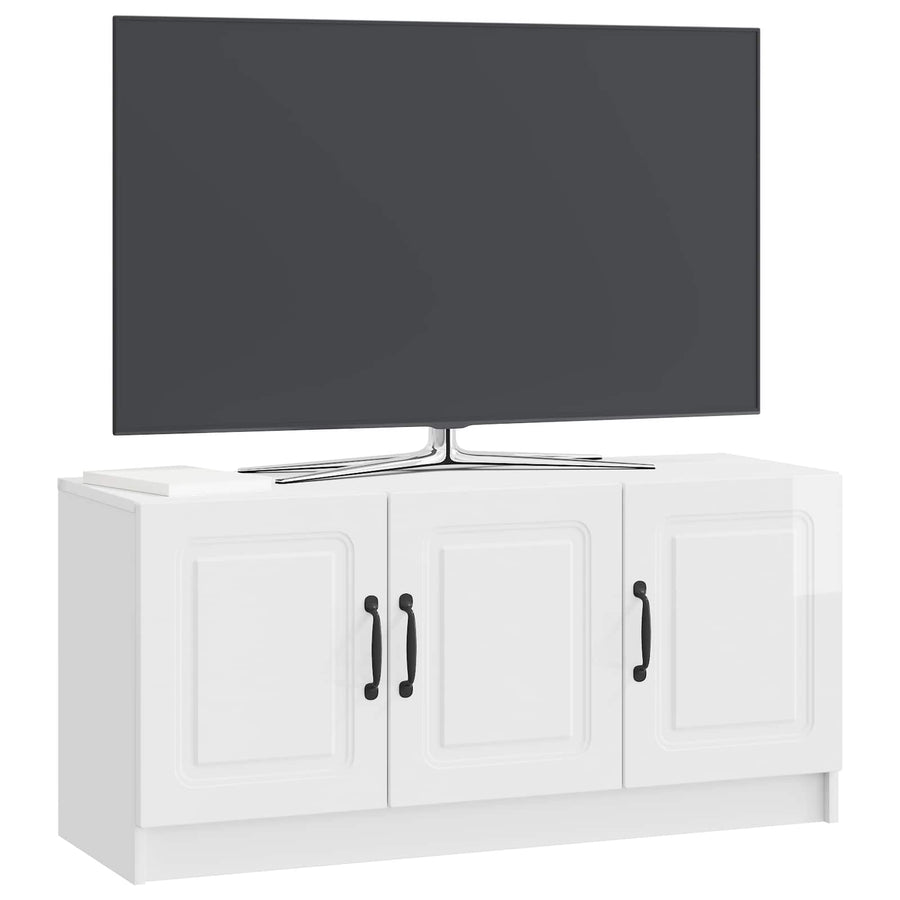 TV-kast Hoogglans Wit 99 x 34,5 x 47 cm Bewerkt hout
