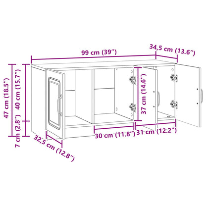 TV-kast Grijs sonoma 99 x 34,5 x 47 cm Bewerkt hout