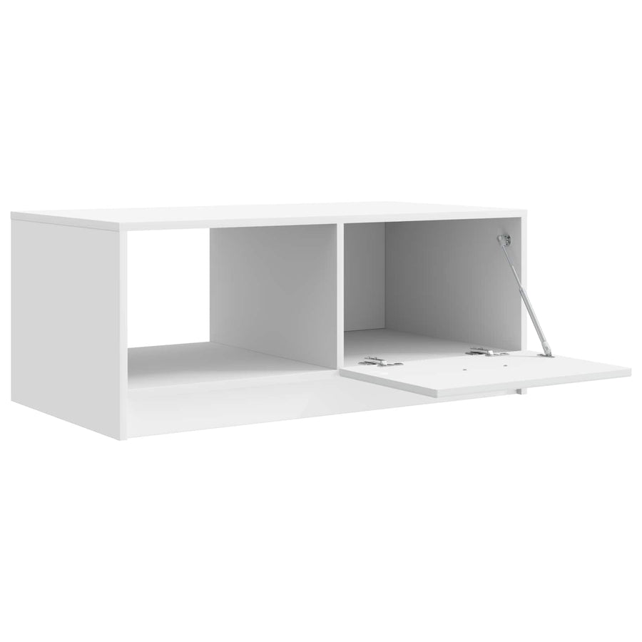 Salontafel Wit 90 x 50 x 37 cm Bewerkt hout