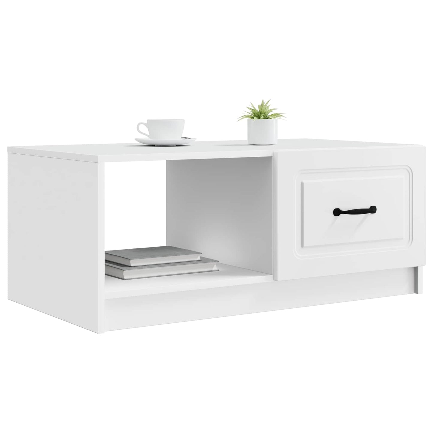 Salontafel Wit 90 x 50 x 37 cm Bewerkt hout