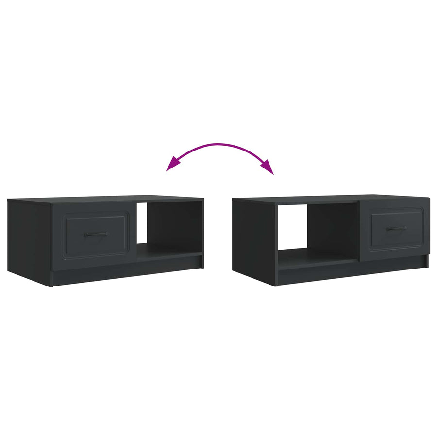 Salontafel Zwart 90 x 50 x 37 cm Bewerkt hout