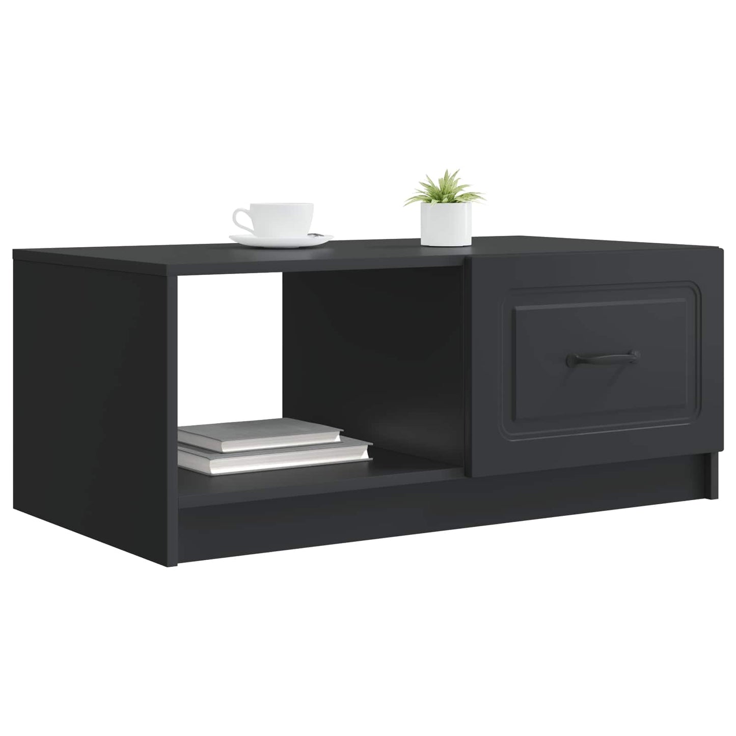 Salontafel Zwart 90 x 50 x 37 cm Bewerkt hout