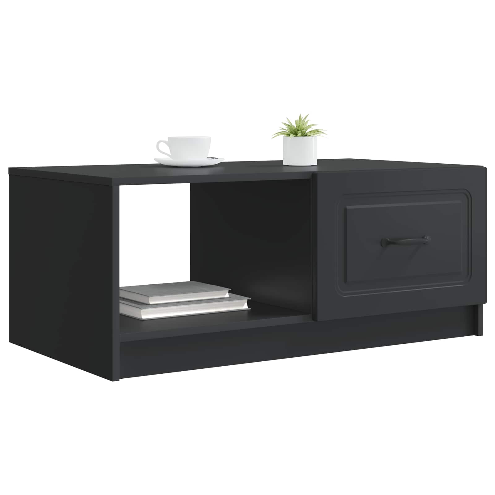 Salontafel Zwart 90 x 50 x 37 cm Bewerkt hout