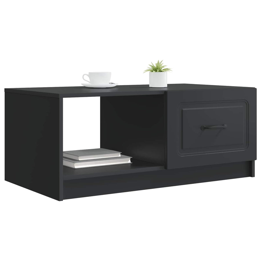 Salontafel Zwart 90 x 50 x 37 cm Bewerkt hout