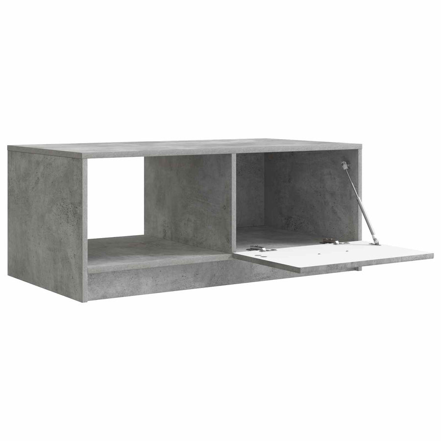 Salontafel Betongrijs 90 x 50 x 37 cm Bewerkt hout
