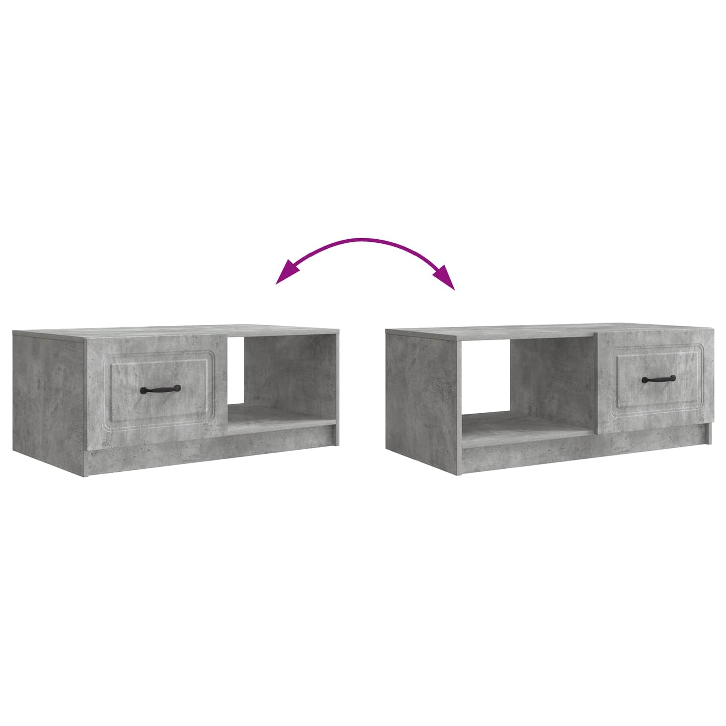 Salontafel Betongrijs 90 x 50 x 37 cm Bewerkt hout