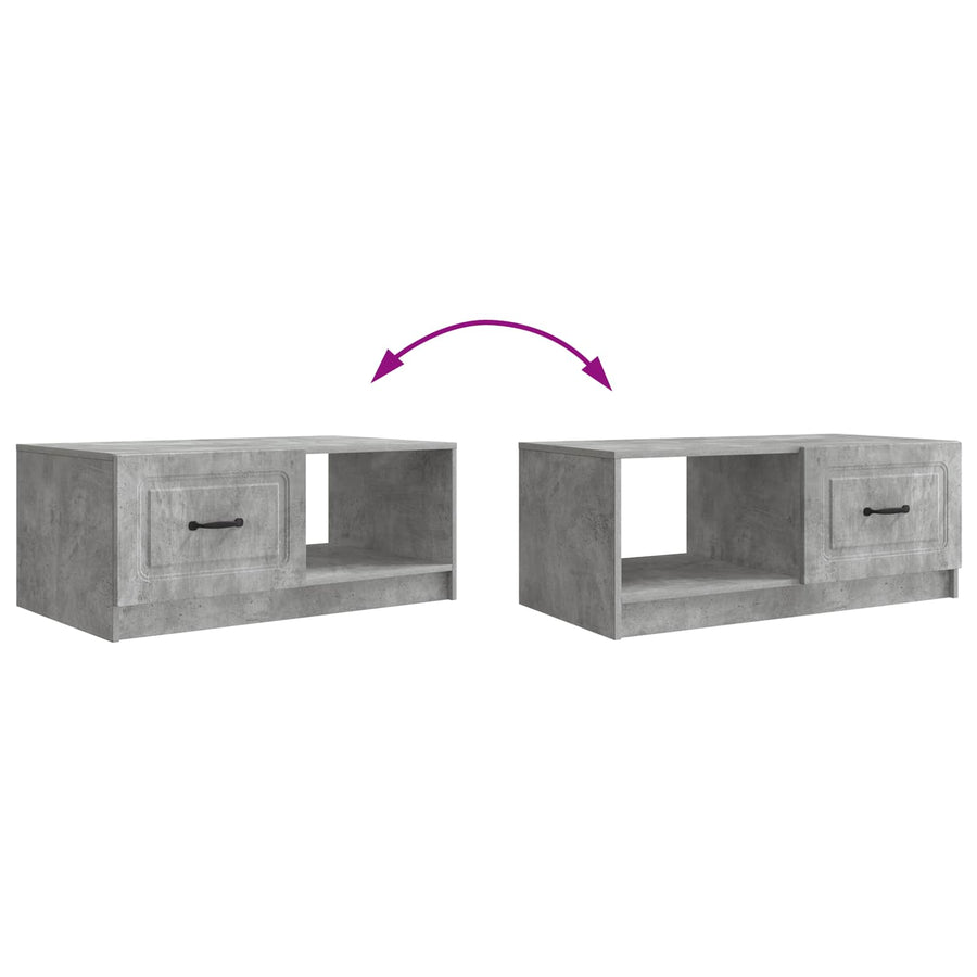 Salontafel Betongrijs 90 x 50 x 37 cm Bewerkt hout