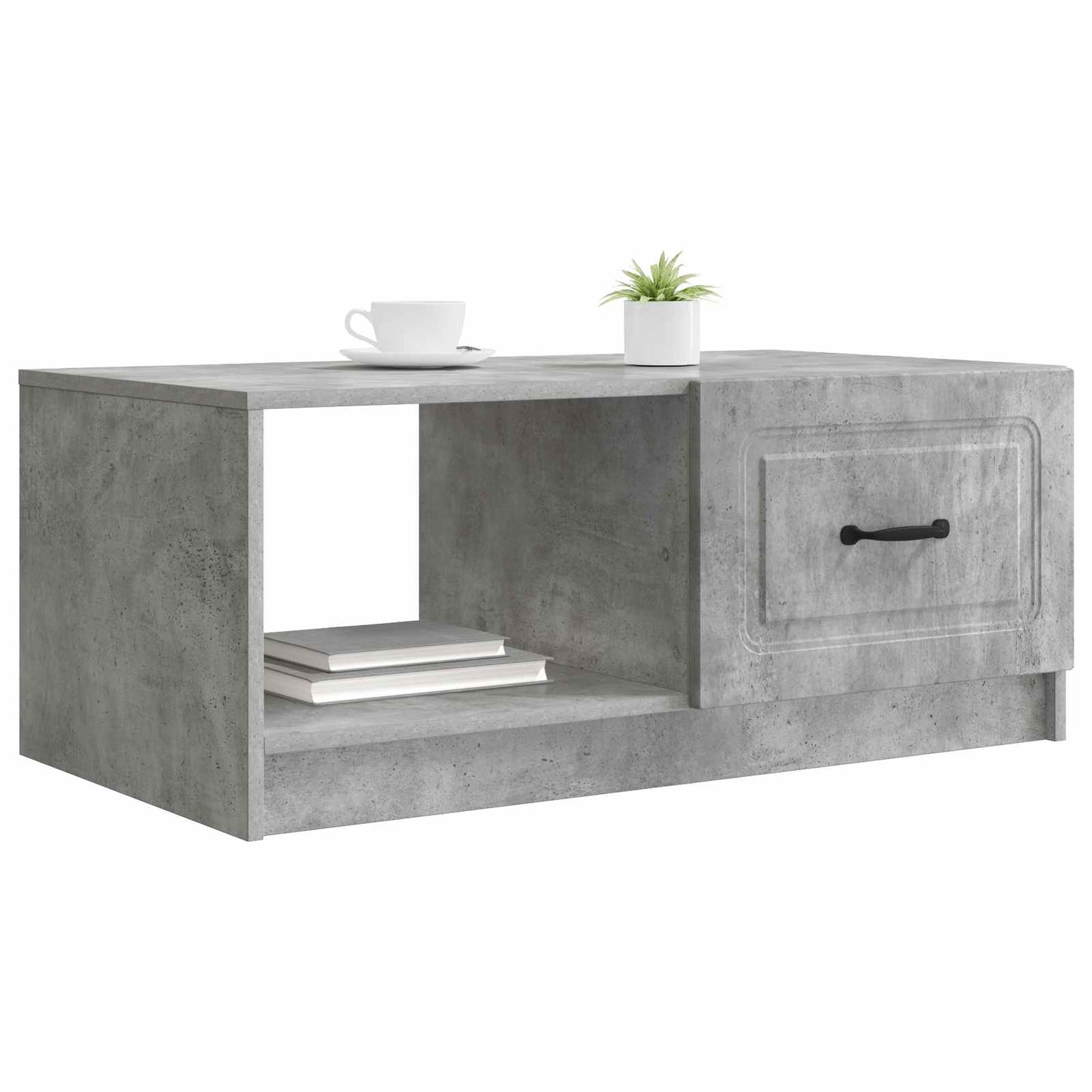 Salontafel Betongrijs 90 x 50 x 37 cm Bewerkt hout