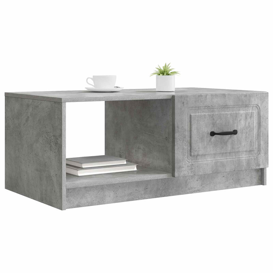 Salontafel Betongrijs 90 x 50 x 37 cm Bewerkt hout
