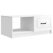 Salontafel hoogglans wit 90x50x37 cm bewerkt hout