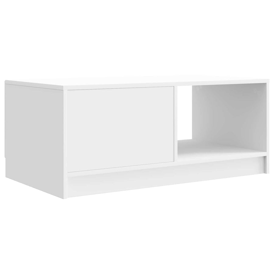 Salontafel Hoogglans Wit 90 x 50 x 37 cm Bewerkt hout