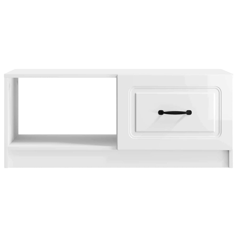 Salontafel Hoogglans Wit 90 x 50 x 37 cm Bewerkt hout