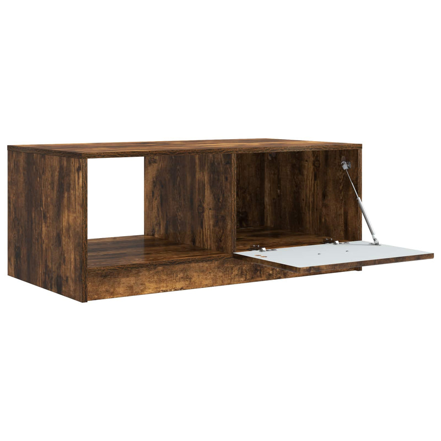 Salontafel Gerookt eiken 90 x 50 x 37 cm Bewerkt hout