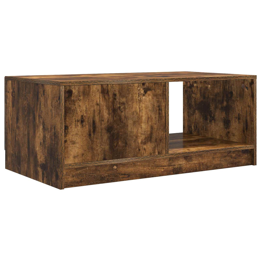 Salontafel Gerookt eiken 90 x 50 x 37 cm Bewerkt hout