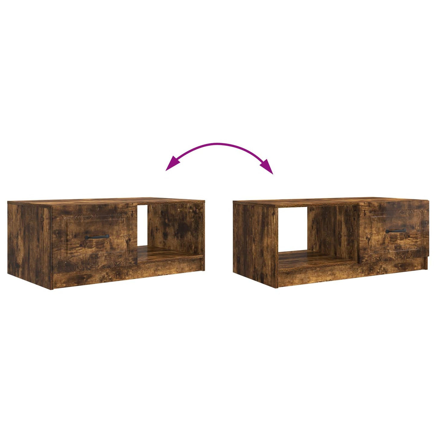 Salontafel Gerookt eiken 90 x 50 x 37 cm Bewerkt hout