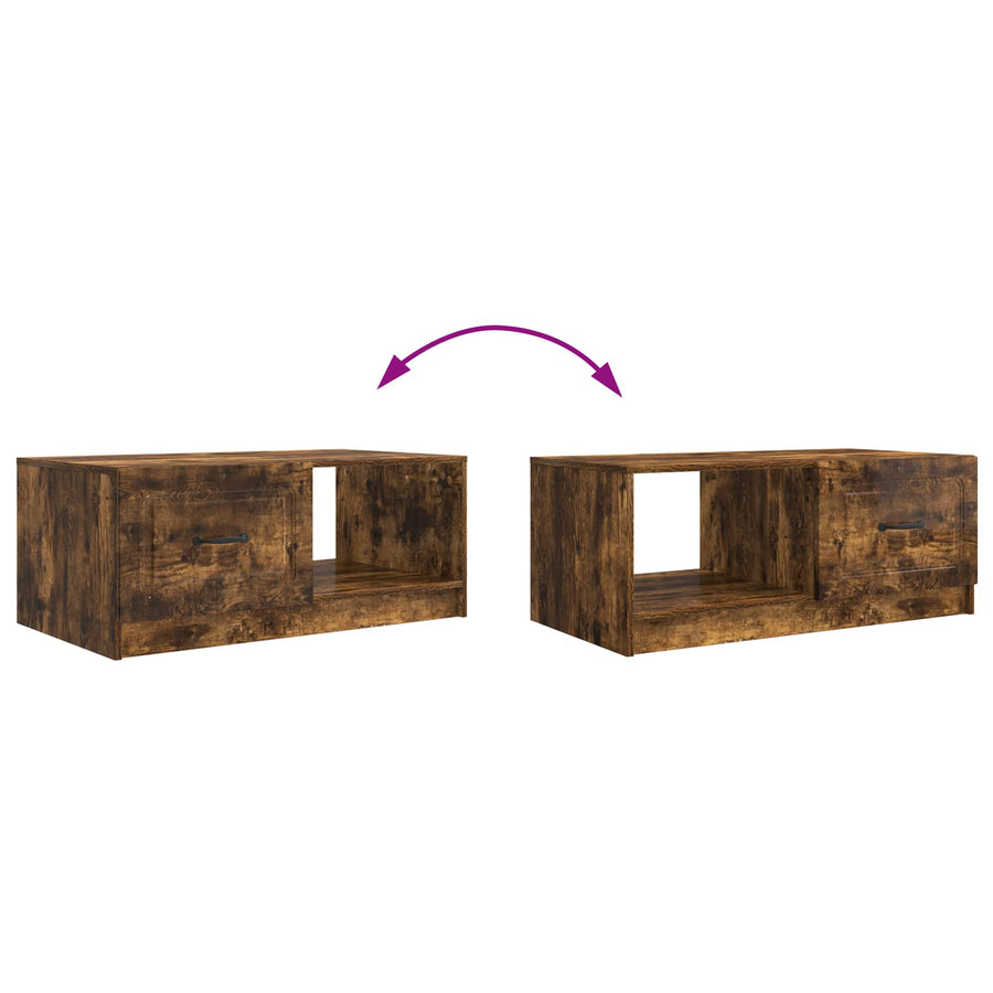 Salontafel Gerookt eiken 90 x 50 x 37 cm Bewerkt hout