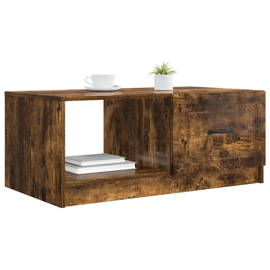 Salontafel Gerookt eiken 90 x 50 x 37 cm Bewerkt hout