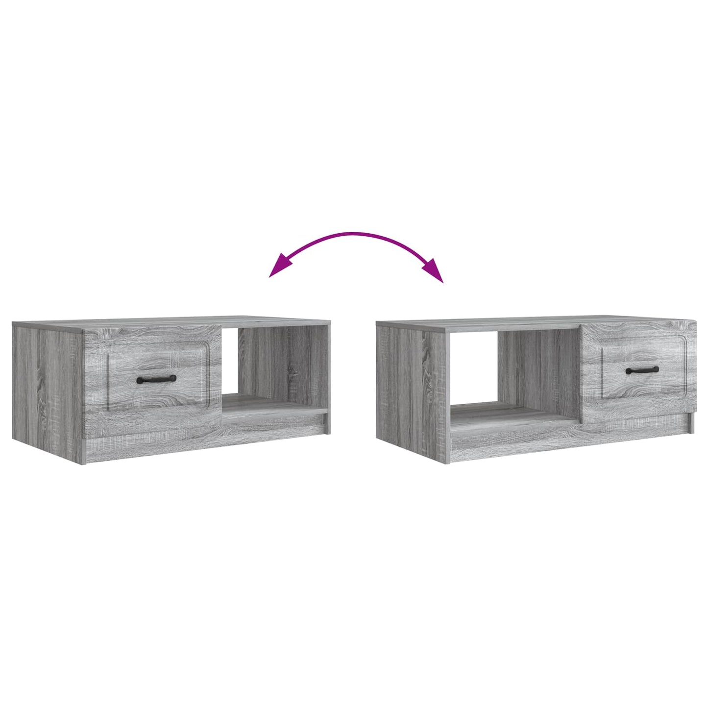 Salontafel Grijs sonoma 90 x 50 x 37 cm Bewerkt hout