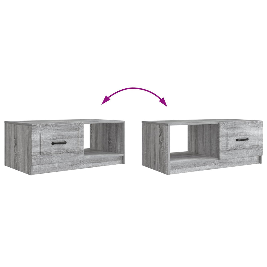 Salontafel Grijs sonoma 90 x 50 x 37 cm Bewerkt hout