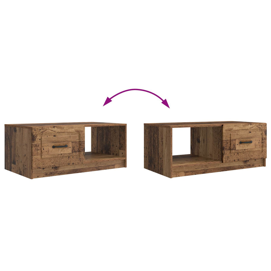 Salontafel Oud hout 90 x 50 x 37 cm Bewerkt hout