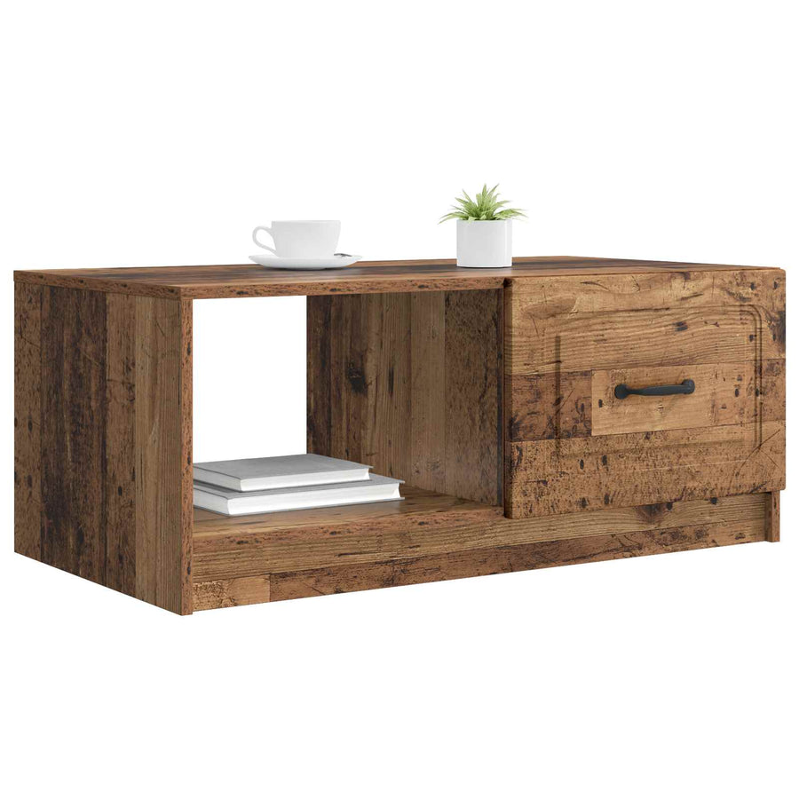 Salontafel Oud hout 90 x 50 x 37 cm Bewerkt hout