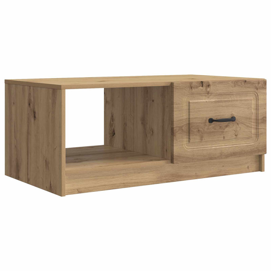 Salontafel Artisanaal eiken 90 x 50 x 37 cm Bewerkt hout