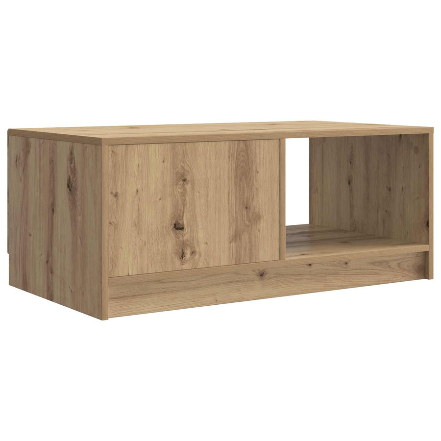 Salontafel Artisanaal eiken 90 x 50 x 37 cm Bewerkt hout