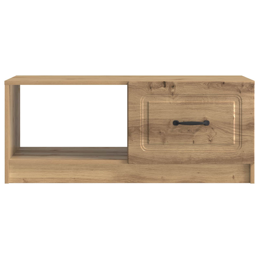 Salontafel Artisanaal eiken 90 x 50 x 37 cm Bewerkt hout